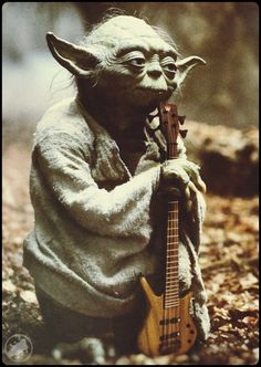 Yoda holding bass